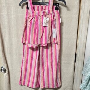 Jessica Simpson Striped Pink and Cream Kids Set